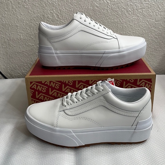 Vans Shoes - Vans White Platform Old Skool Women's Sneakers
